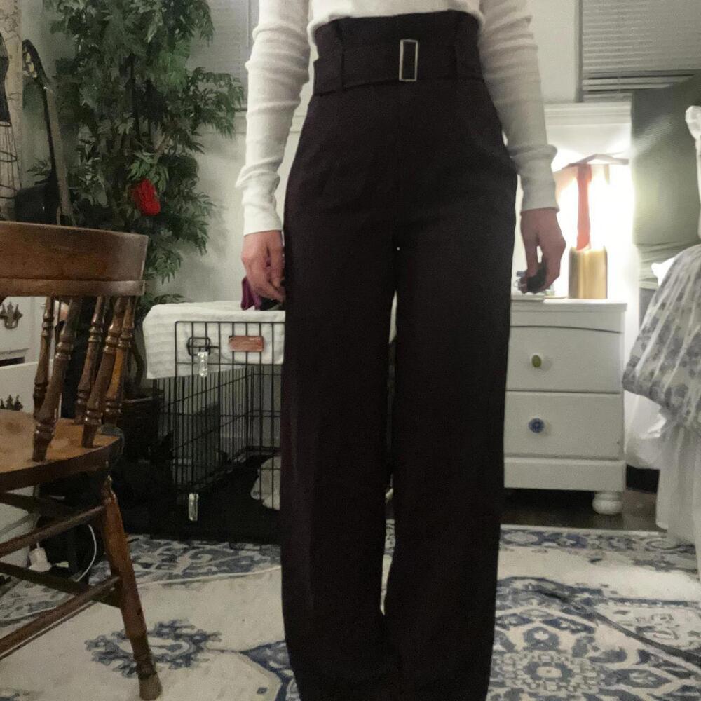 Aritizia Babaton Burgundy Trousers Paper Bag